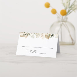 Tarjeta De Asiento Pampas Sage Green Floral Boda plegado