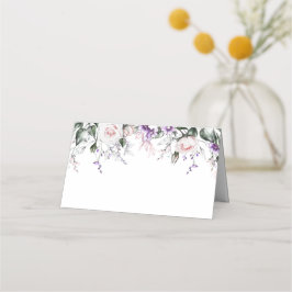 Tarjeta De Asiento Paneles de flores silvestres moradas de rosas rosa