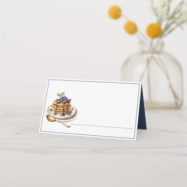 Tarjeta De Asiento Panqueques de Blueberry | Desayuno (Anverso)
