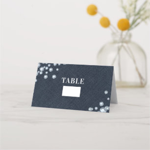 Tarjeta De Asiento Pantalón Vaquero Denim y Diamantes Asignación de A