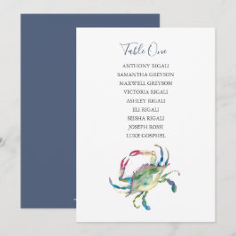 Tarjeta de asiento para Boda de cangrejo costero