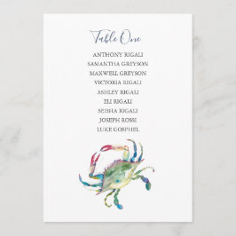 Tarjeta de asiento para Boda de cangrejo costero