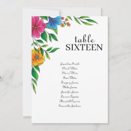 Tarjeta de Asiento para Boda de Primavera Verano F