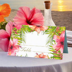 Tarjeta De Asiento Paraíso de las Islas Boda de palmeras y flores