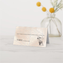 Tarjeta De Asiento Pareja pequeña y fantasmal