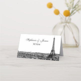 Tarjeta De Asiento Paris Francia Skyline #1 BW Escords