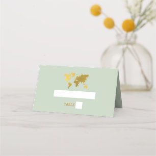 Tarjeta De Asiento Pasaporte Mundial de Boda de Destino Sage Green Go
