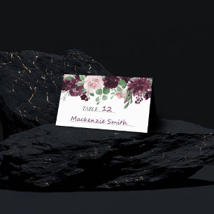 Tarjeta De Asiento Pasiones amorosas Dramática Garland Rosa de vino