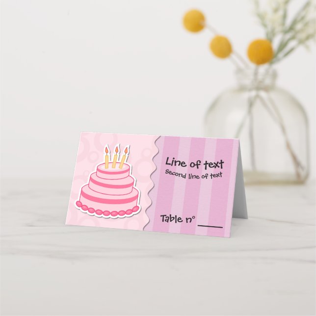 Tarjeta De Asiento Pastel de cumpleaños (Anverso)