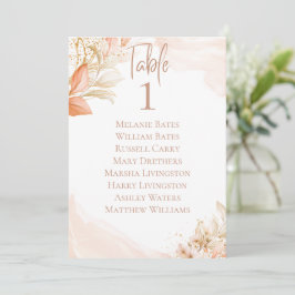 Tarjeta de asiento Pastel Pink Floral Table