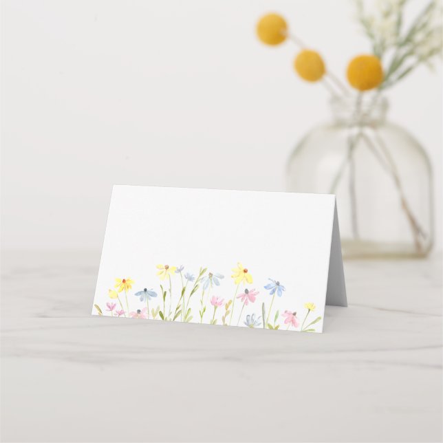 Tarjeta De Asiento Pastel Wildflowers (Anverso)