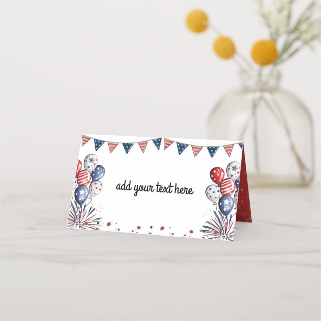 Tarjeta De Asiento Patriótico del Día de la Independencia o la Conmem (Anverso)