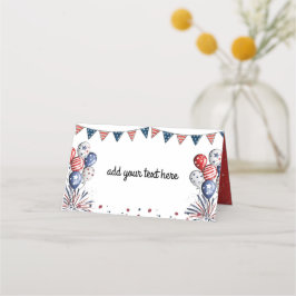 Tarjeta De Asiento Patriótico del Día de la Independencia o la Conmem