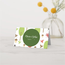 Tarjeta De Asiento Patrón de árbol de bellotas de hojas de otoño mode