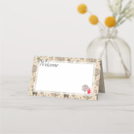 Tarjeta De Asiento Patrón de color de agua #reno | Tan o elegir color