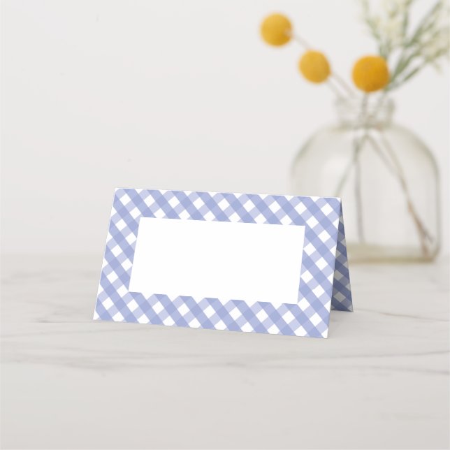 Tarjeta De Asiento Patrón de comprobación de Gingham púrpura (Reverso)
