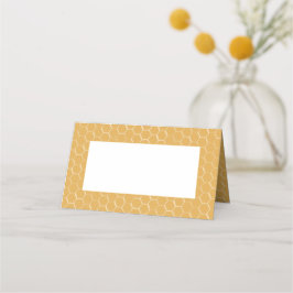 Tarjeta De Asiento Patrón de Honeycomb dorado