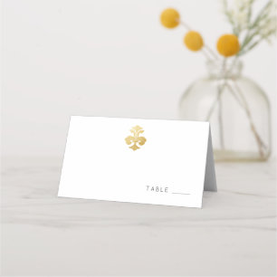 Tarjeta De Asiento Patrón Golden Fleur de Lis Damask