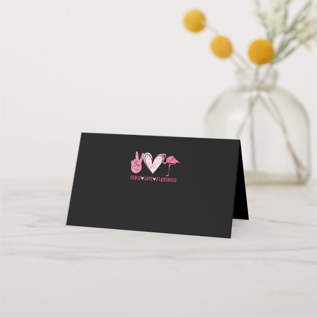 Tarjeta De Asiento Peace Love Flamingo | Flamingo Lover (Anverso)