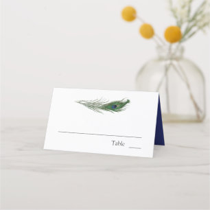 Tarjeta De Asiento Peacock Feather Poise   BODA