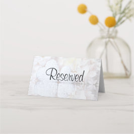 Tarjeta De Asiento Peonías blancas & Corazones Reservado para boda el
