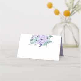 Tarjeta De Asiento Peonias de acuarela morada de menta de lavanda