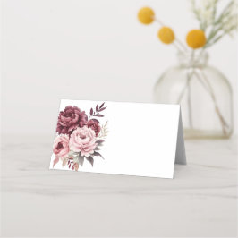 Tarjeta De Asiento Peony Burgundy Peonies Rosa cae Boda floral