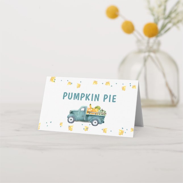 Tarjeta De Asiento Pequeña Carpa de Comida de Aniversario del Camión  (Anverso)