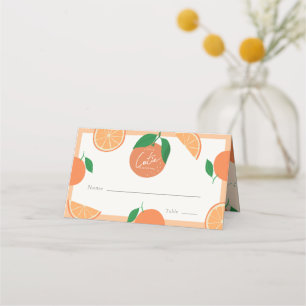 Tarjeta De Asiento Pequeña Naranja moderna Baby Shower