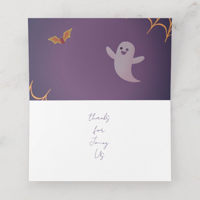 Tarjeta De Asiento Pequeño Boo Gracias Cargar (Interior desplegado)