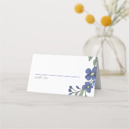 Tarjeta De Asiento Periwinkle Blue Modern Floral Boda