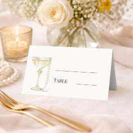 Tarjeta De Asiento Perlas Prosecco Marfil Burbujeante Almuerzo Desayu