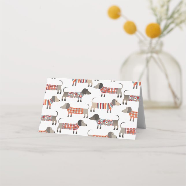 Tarjeta De Asiento Perro Dachshund Sausage (Anverso)