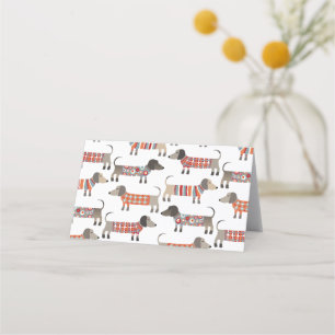 Tarjeta De Asiento Perro Dachshund Sausage