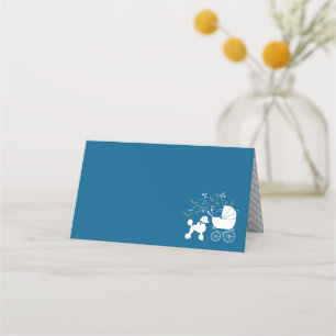 Tarjeta De Asiento Perro de perro de perro de caramelo, niño azul de