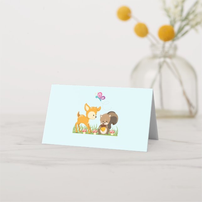 Tarjeta De Asiento Personalizado caprichoso de animales salvajes (Anverso)