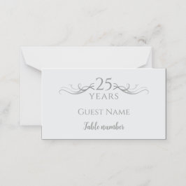 Tarjeta De Asiento Personalizado Fiesta del 25° aniversario Boda