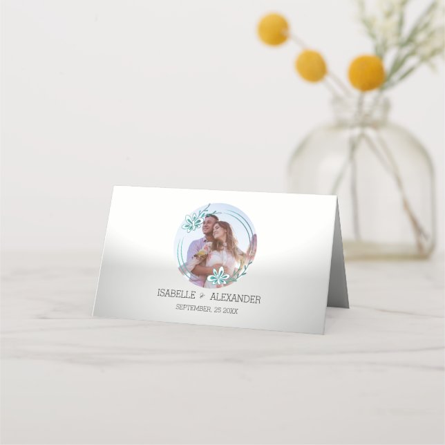 Tarjeta De Asiento Personalizado floral (Reverso)