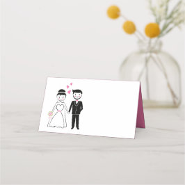 Tarjeta De Asiento Personalizado Novia Groom Fiesta de Boda Rosa