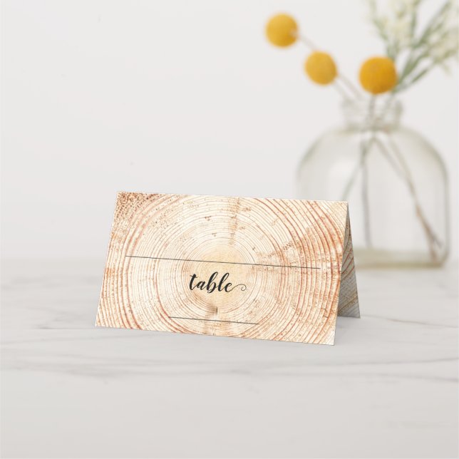Tarjeta De Asiento Personalizado Número de Tabla Boda Rústico de Made (Anverso)