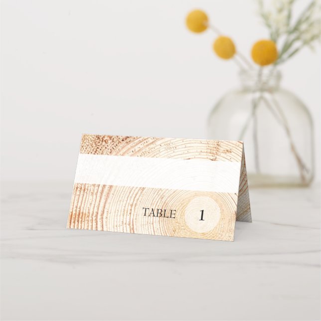 Tarjeta De Asiento Personalizado Número de Tabla Boda Rústico de Made (Anverso)