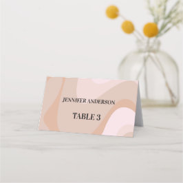 Tarjeta De Asiento Personalizado Pastel rosa Retro Waves Bodas