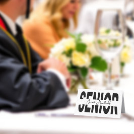 Tarjeta De Asiento Personalizado senior negro clásico