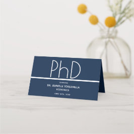 Tarjeta De Asiento PhD Graduation Party Blue Place Card