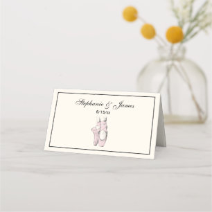 Tarjeta De Asiento Pies de Bailarina de Puntillas #1 Marfil Rosa Clar