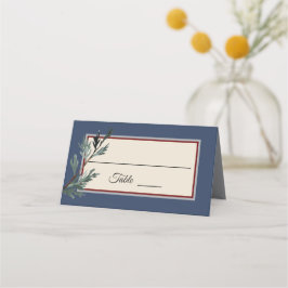 Tarjeta De Asiento Pine Blue Winter Wedter Place Card