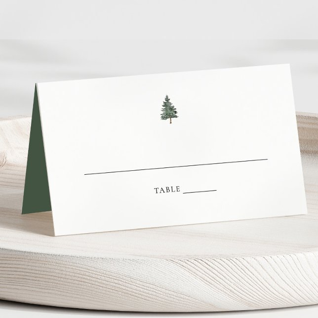Tarjeta De Asiento Pine Tree Mountain Boda Place Card (Subido por el creador)