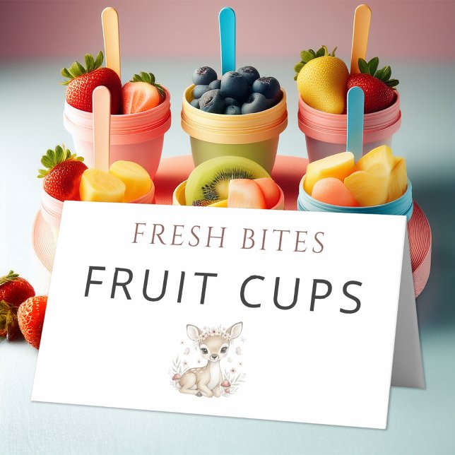 Tarjeta De Asiento Pink Blush Woodland Deer Girl Baby Shower Fruit  (Subido por el creador)