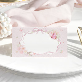 Tarjeta De Asiento Pink Butterfly Floral Place Card