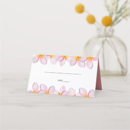 Tarjeta De Asiento Pink Plumeria Frangipani Boda Place Card